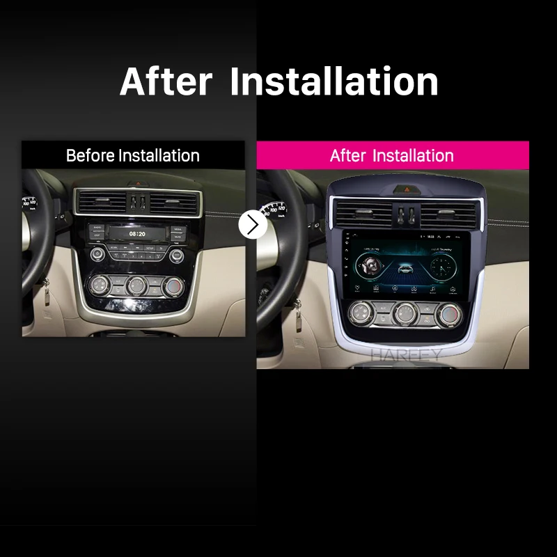 Автомагнитола Harfey на Android 9 1 для Nissan Tiida 2016 2018 с поддержкой Bluetooth Wi Fi HD GPS DVR и задней