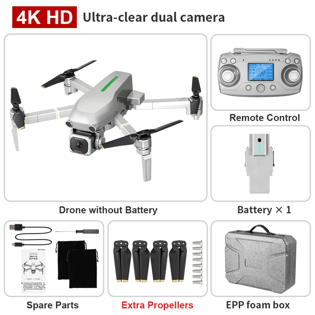 

L109 5G 4K HD GPS Anti-Shake Foldable Brushless Drone Gesture Sensing Aircraft With 600-800M WiFi Image Transmission Gift