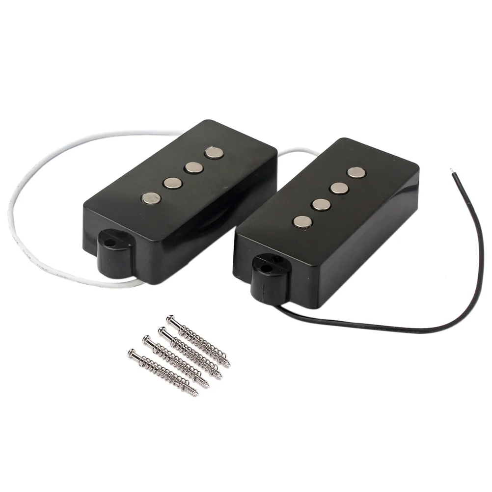 4 String Electric Bass Pickups Bridge Neck Pickups Set for Bass Guitar Open Style Guitar Parts and Accessories GMB11 Black