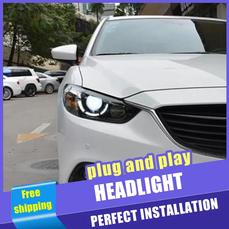 2 шт. автомобильный стиль светодиодный фары для Mazda 3/Axela 14-16 для Axela Головной фонарь светодиодный DRL Объектив двойной луч H7 HID Xenon bi xenon объектив