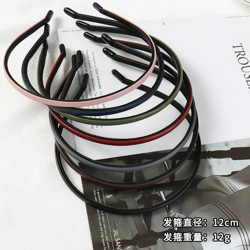 Узкий ободок из искусственной кожи для женщин детские повязки волос повязка