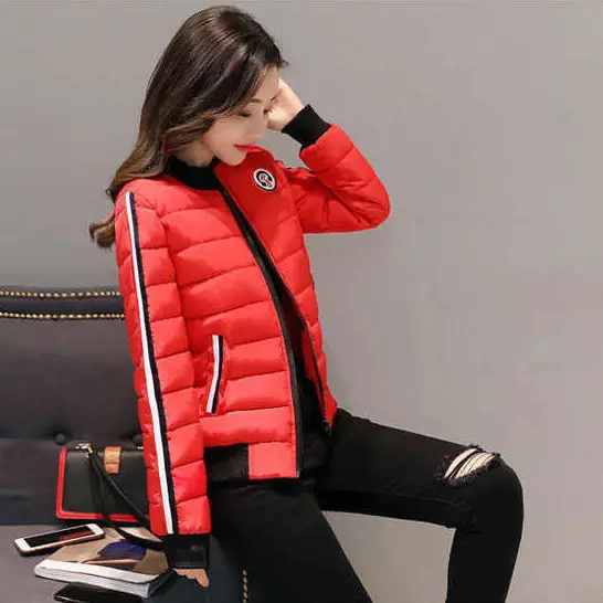 

New cotton-padded jacket baseball jacket women's winter short cotton-padded jacket jacket Korean students warm thickened slim