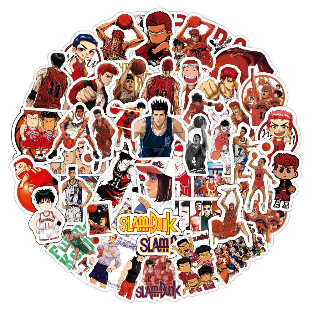 1050100pcs comic slam dunk anime stickers waterproof diy guitar luggage laptop pvc graffiti decal sticker kid classic toys free global shipping
