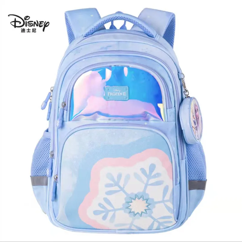 Disney Frozen School Bag For Girls Elsa Anna Primary Student Shoulder Orthopedic Backpack Grade 1-5 Large Capacity Gift Mochila