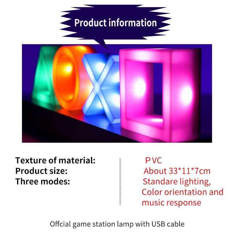 

Colorful USB Neon Light Game Icon Lamp Voice Control Dimmable Bar Club KTV Wall Bar Atmosphere Decorat Commercial Lighting