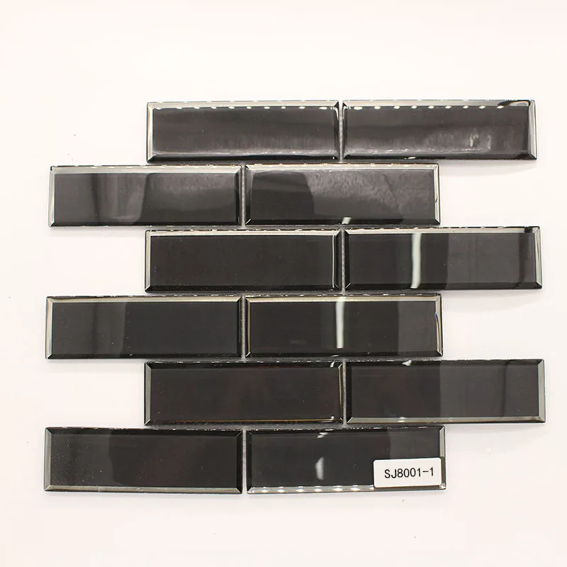 Простой черный мозаичная плитка из хрустального стекла крытого украшения