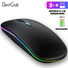 Wireless Mouse 2.4Ghz USB RGB Bluetooth 5.2 Mouse Wireless Computer Silent Mause LED Backlit Ergonomic Gaming Mouse For Laptop