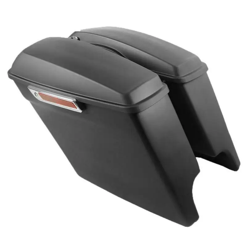 

Motorcycle Matte Black 5" Stretched Extended Hard Saddlebags Saddle bags Fit For Harley Touring 2014-Up