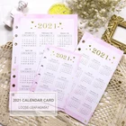 2021 календарь A5 A6 A7 Тетрадь журнал наполнитель спирали планировщик индексный разделитель вставка пополнения чернил 6 отверстий с отрывными листами повестки дня Канцтовары