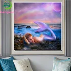 Фото на заказ, алмазная вышивка сделай сам, мечта русалки, алмазная живопись, полная квадратная круглая Алмазная мозаика, искусство, украшение для дома