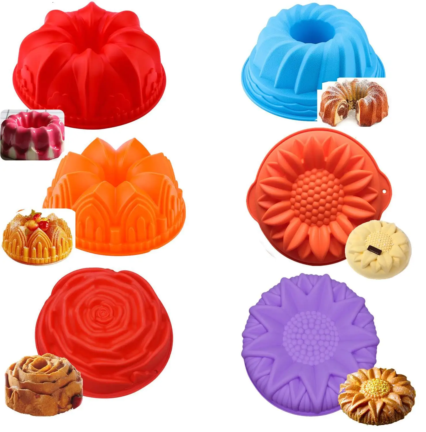 

Rose Flower Cake Silicone Mold Large Swirl Cake Mold Practical Baking Accessories High Quality Cake Tools Cake Decorating Tools
