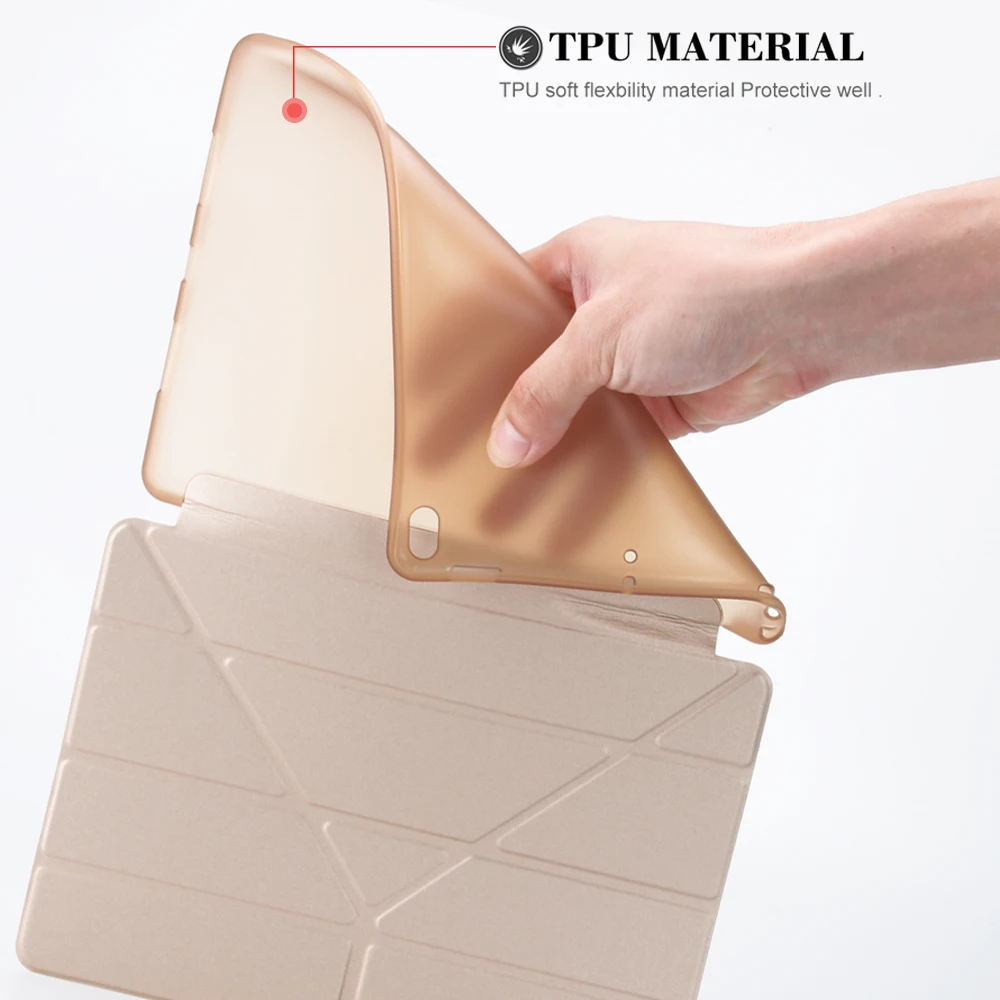 Чехол для iPad Air 2(), тонкий кожаный мягкий ТПУ чехол с подставкой для iPad 6 Air2 A1566 A1567 со стилусом+ плёнкой