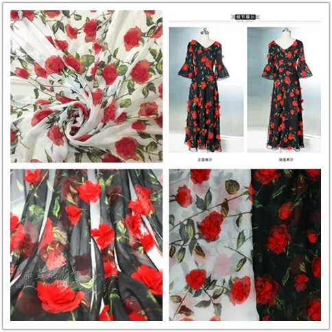 Винтажный Рождественский цветок феи полиэстер Поплин Ткань для шитья платьев