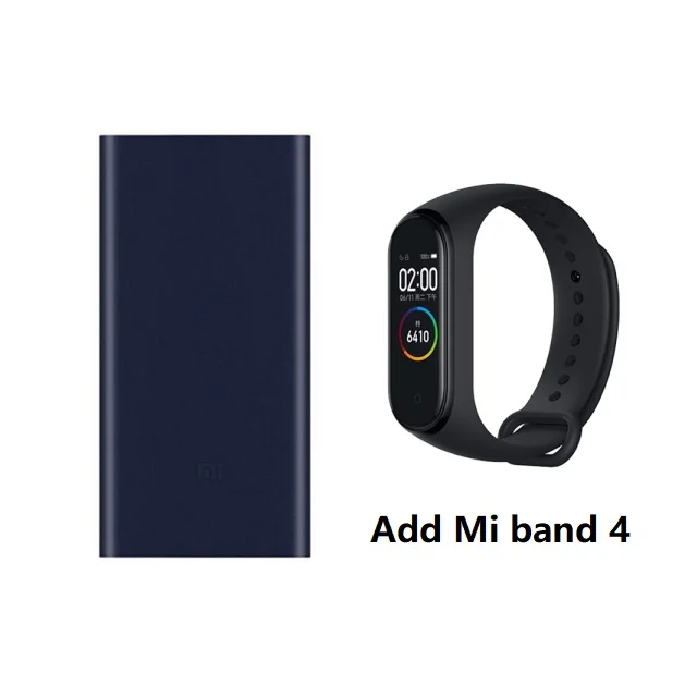 Add mi band 4 Xiaomi Mi внешний аккумулятор 2, 10000 мА/ч, внешний аккумулятор, портативный аккумулятор, быстрая зарядка, 10000 мА/ч, внешний аккумулятор, поддерживает зарядку 18 Вт - Цвет: Add mi band 4