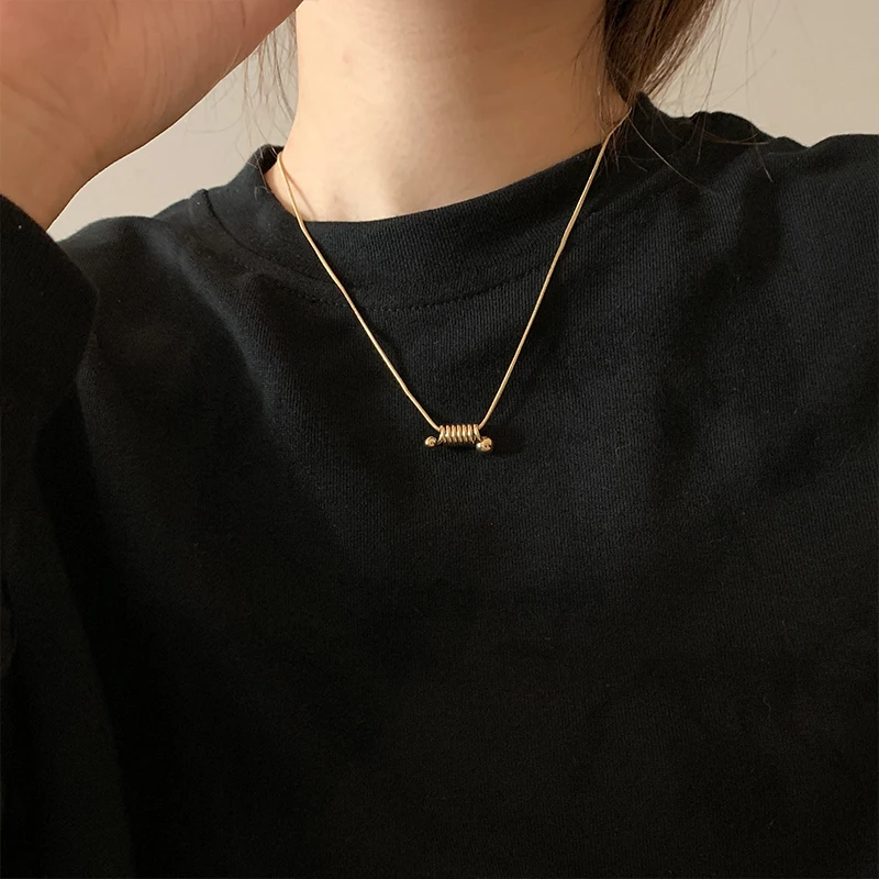 Модное Стильное простое металлическое ожерелье с подвеской в виде спирали