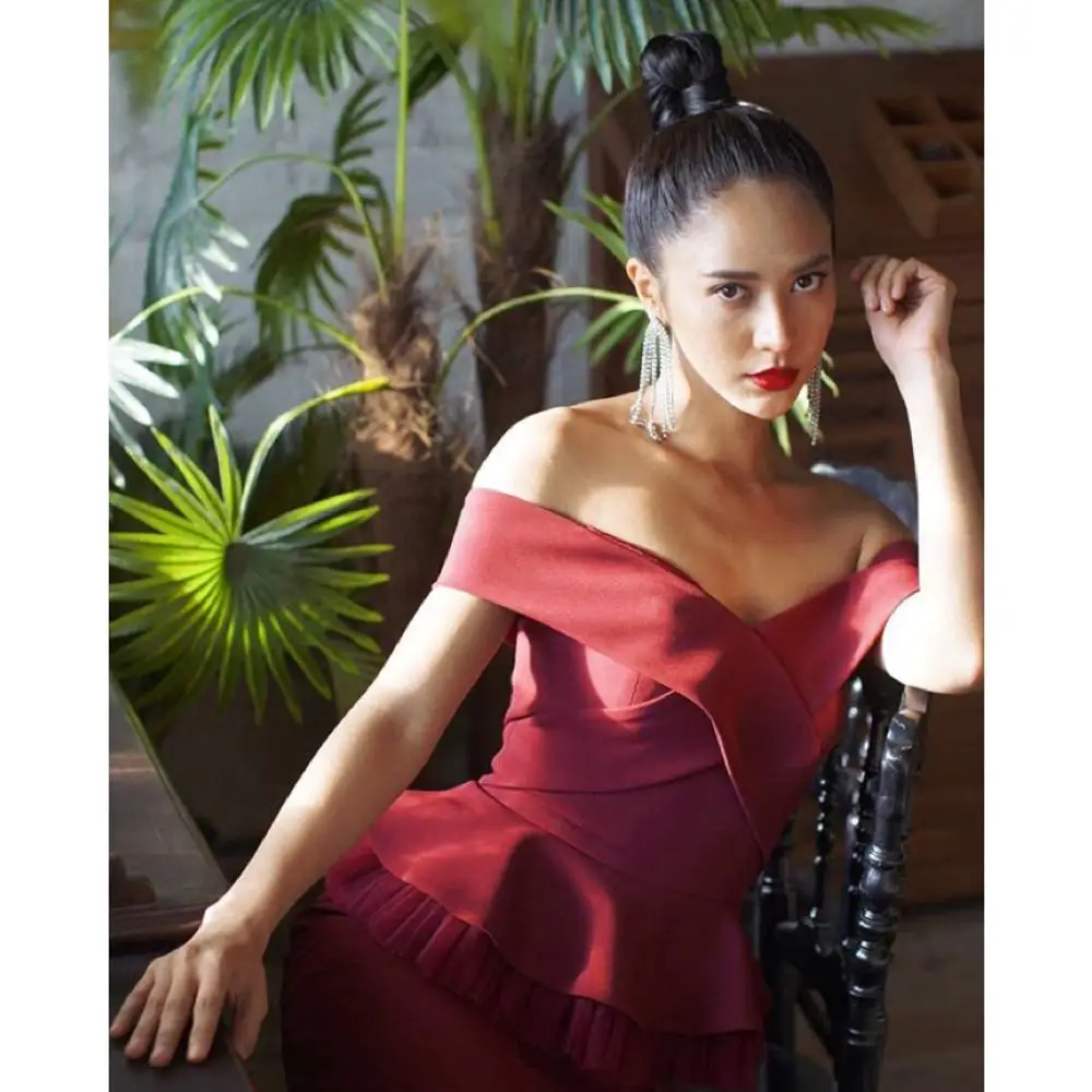 Летний Новый винно-красный бандажный комплект из двух предметов, элегантный женский костюм с открытыми плечами, юбка миди, женская одежда д... от AliExpress RU&CIS NEW