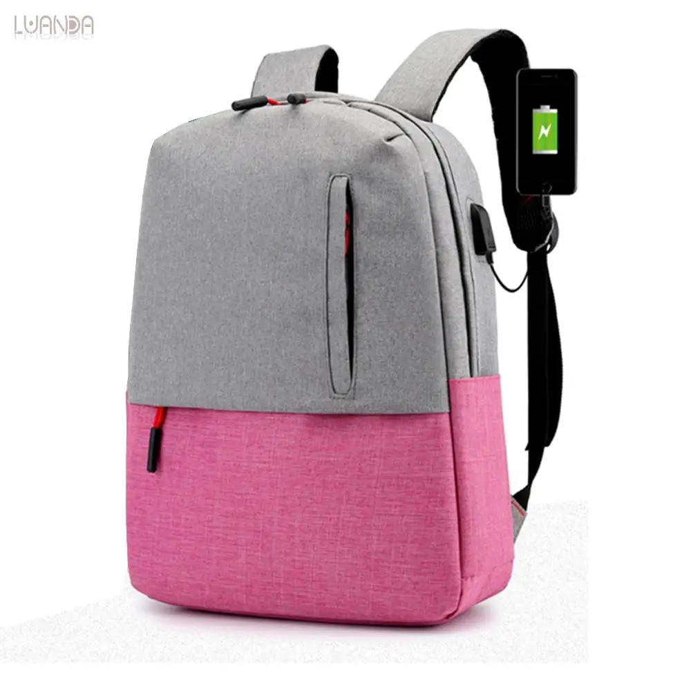 Унисекс Оксфорд рюкзак 15 6-дюймовый для ноутбука с USB зарядкой Повседневный стиль