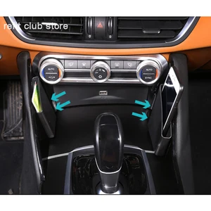 center console side storage box car stickers for 2015 2019 alfa romeo giulia card case phone holder interior accessories free global shipping
