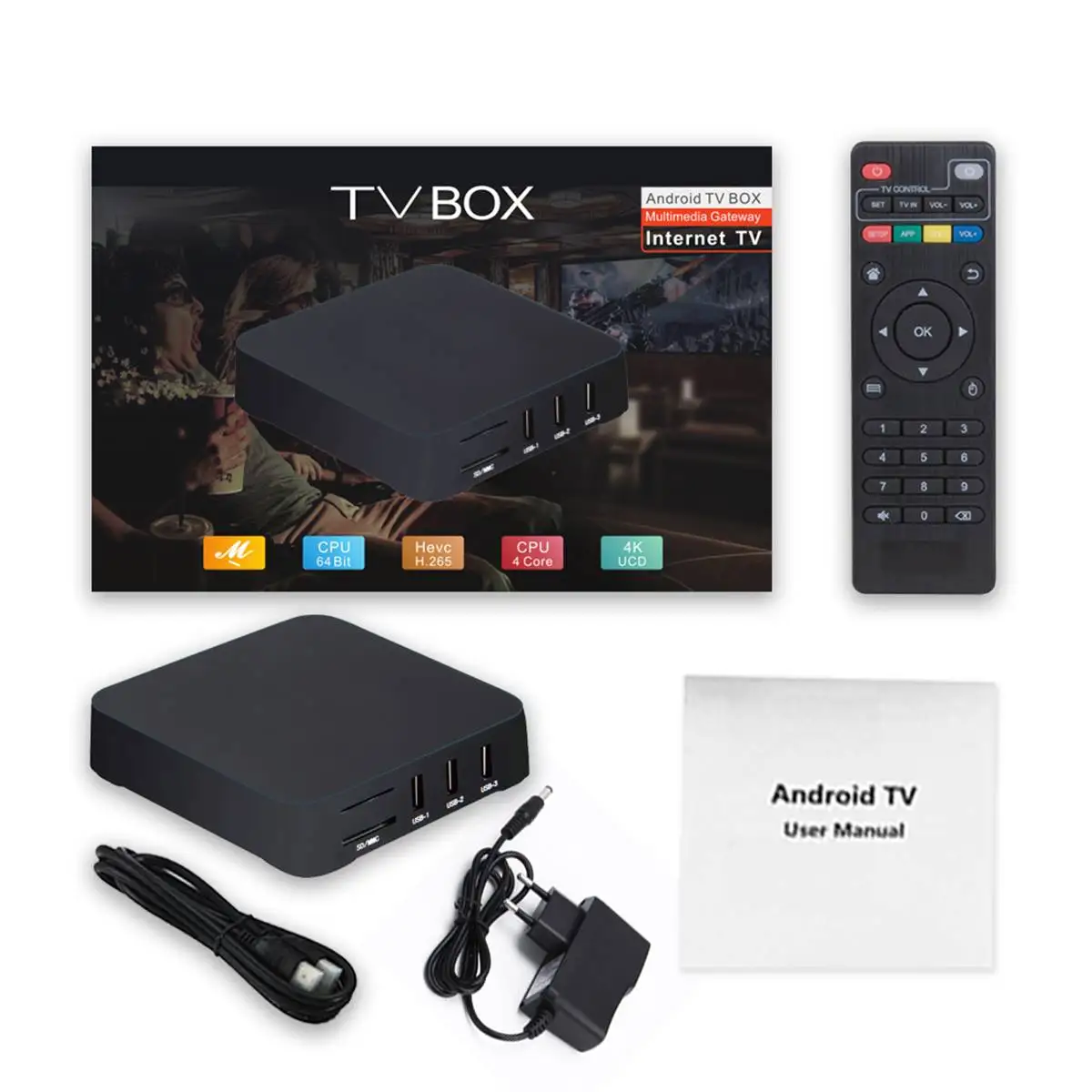 4GB 64GB 4K Android 10 Smart Box HD 3D 2.4G WiFi S905W Quad Core Media Player smart tv android box TV | Электроника