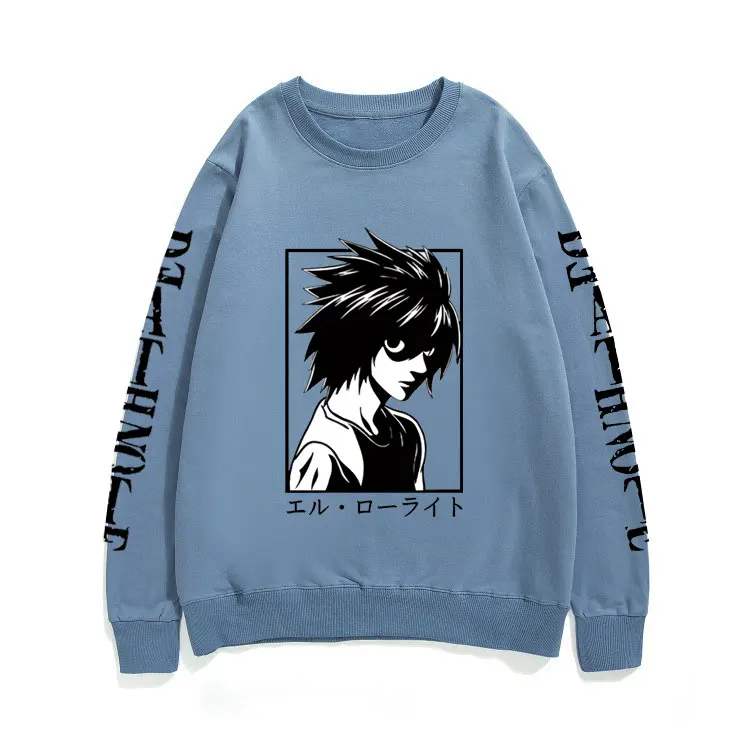 

2021 Hot Sell Anime Death Note Light Sweatshirts Yagami Pattern Sweatshirt Fashion Pullover Men Women Japanese Retro Tracksuit
