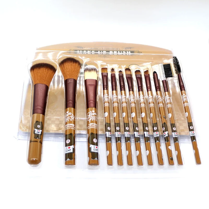 Набор кистей для макияжа из мягкого волокна 12 шт. тени бронзер | Красота и