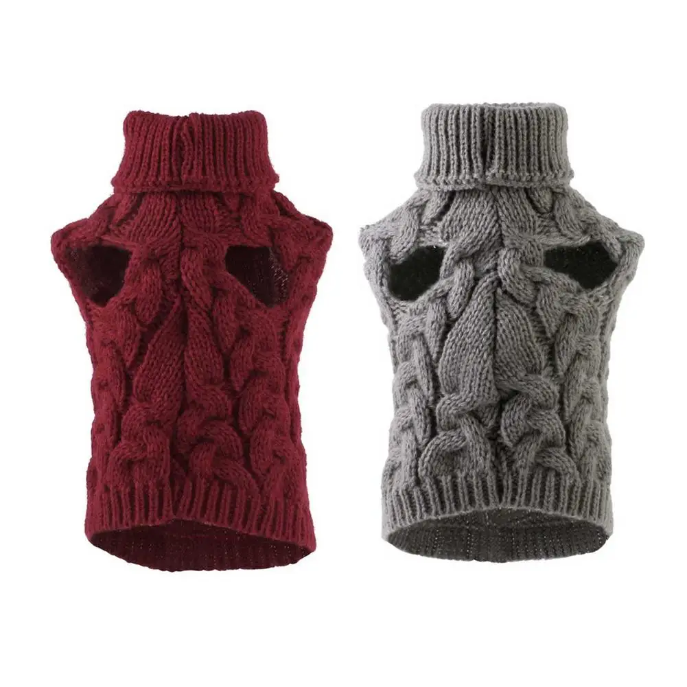 

2020 New Autumn And Winter Hemp Flower Warm Pet Clothes Woolen Dog Clothes Winter Outdoor Dog Warm Sweater Pet Clothes