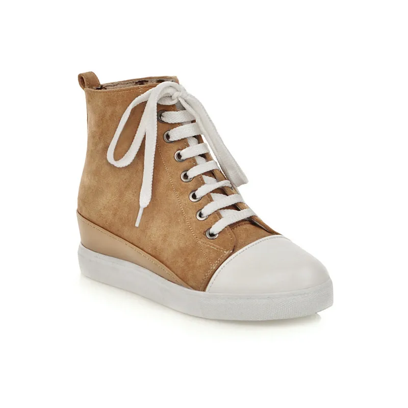 MORAZORA/Новинка 2020 года Модная обувь на танкетке Женские ботильоны шнуровке Сезон