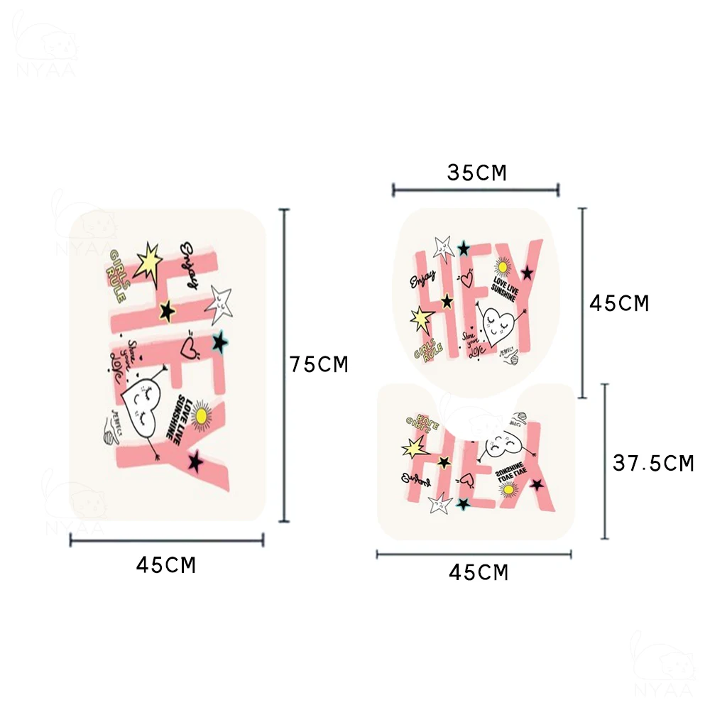 Водонепроницаемая занавеска для душа и унитаза с принтом в виде сердца | Дом сад