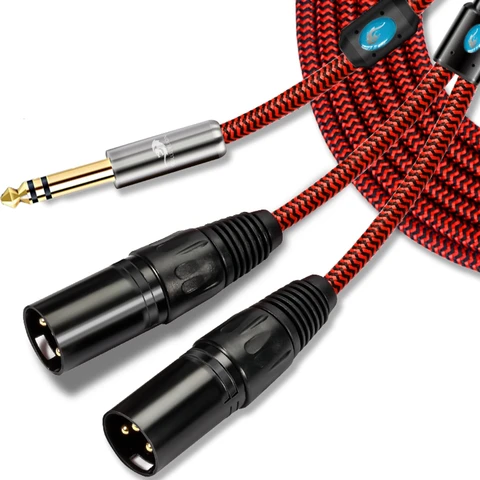 Hi-Fi TRS XLR кабель аудио стерео 6,35 мм двойной XLR 3 Pin усилитель микшерный пульт 6,3 1/4 в Jack сплиттер кабель 1 м 2 м 3 м 5 м 8 м