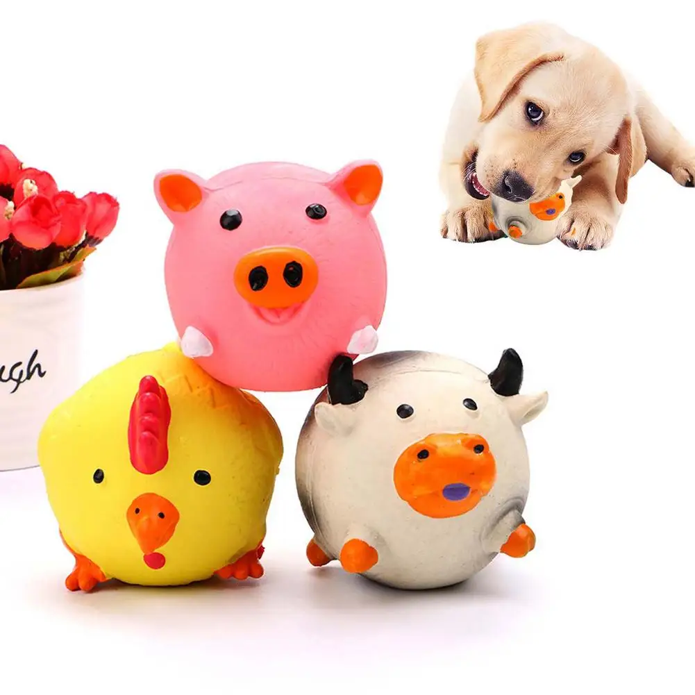 

Soft Dog Toy Natural Pet Vocal Toys Molar Teeth Pet Supplies Soft Spherical Pig Chicken Cow Spherical Pet Supplies