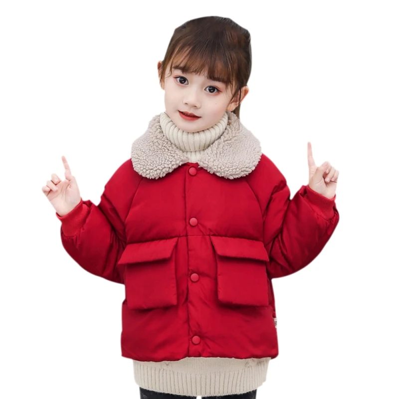 Детское зимнее пальто однотонное с длинным рукавом | Мать и ребенок