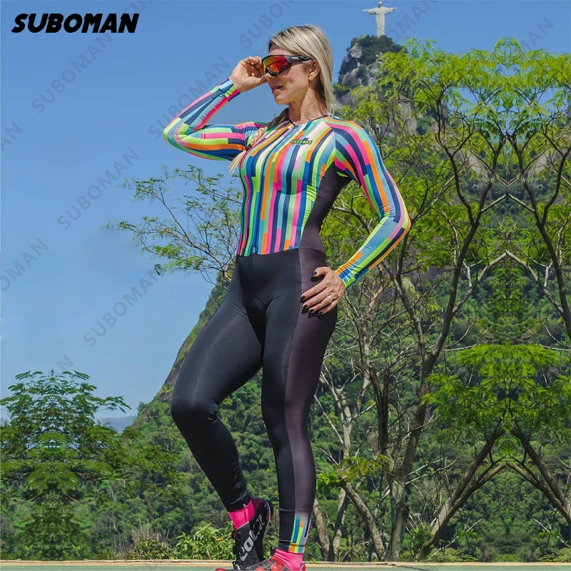 

Suboman new high quality professional team long-sleeved pants jumpsuits women's triathlon jumpsuit conjunto ciclismo feminino