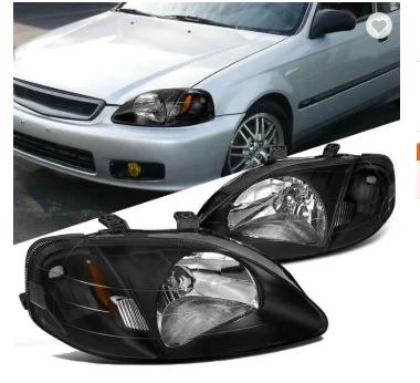 Sulinso 2 шт. для 99 00 Honda Civic Сменные JDM черные фары передние левые + правые| |