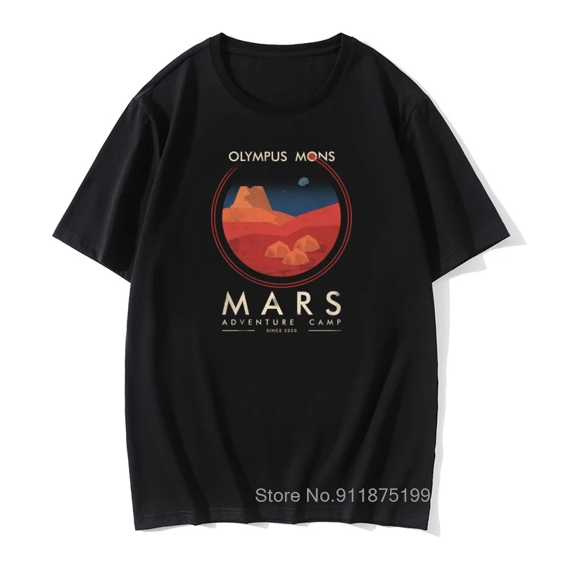 

Olympus Mons Occupy Mars Adventure SpaceX Tshirt Volcanic Planet Rocks Men Tshirt Back To The Future Galaxy T Shirt Great