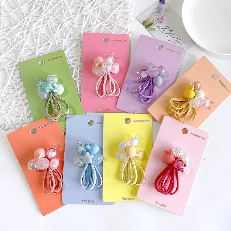 

5 Pcs/Set Children's Hair Circle No Hair Injury Tie Hair Rubber Band Hair Accessories Girl's Headdres Cute Hair Rope Suit