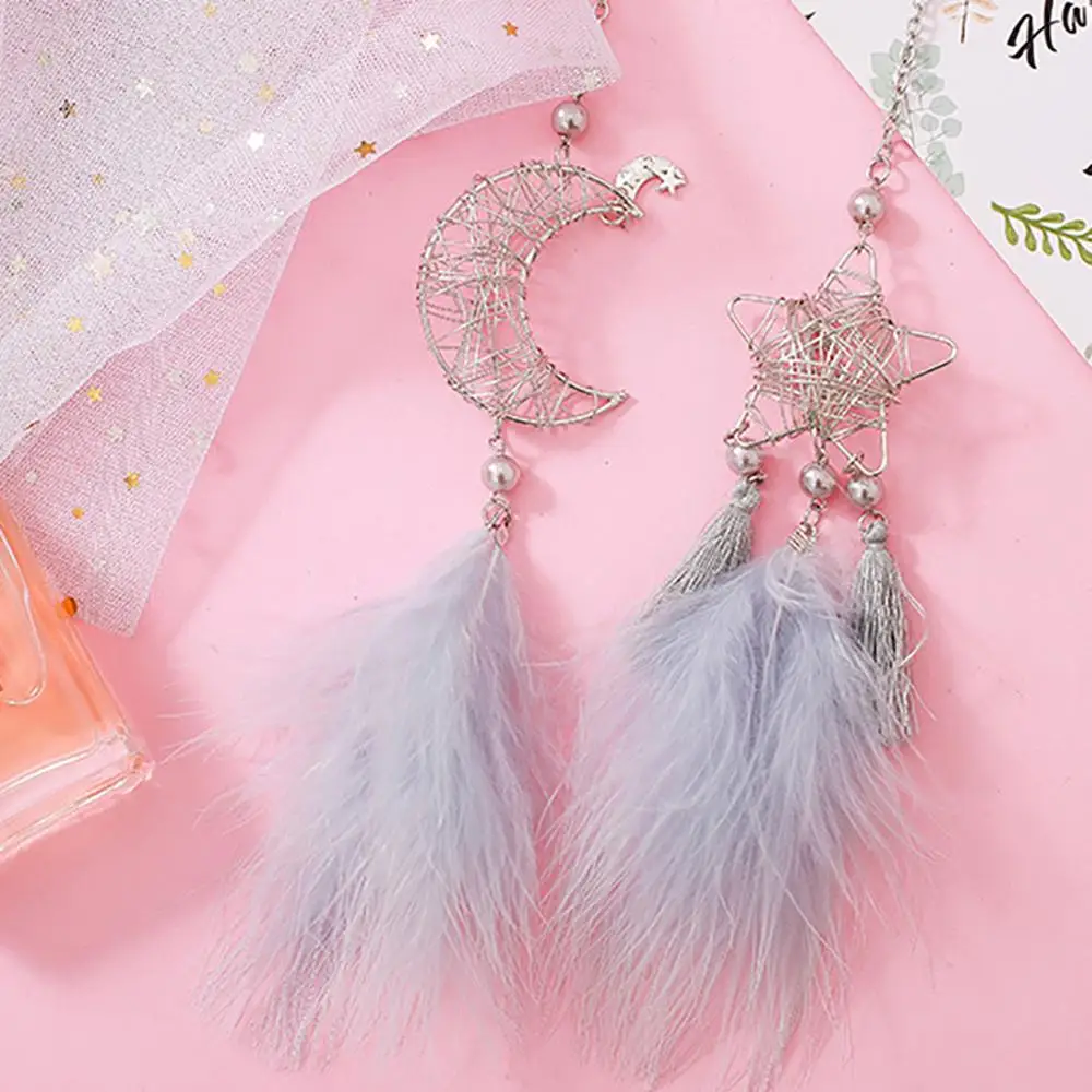 Мини-Ловец снов Автомобильная подвеска ветряные колокольчики перо полые звезды