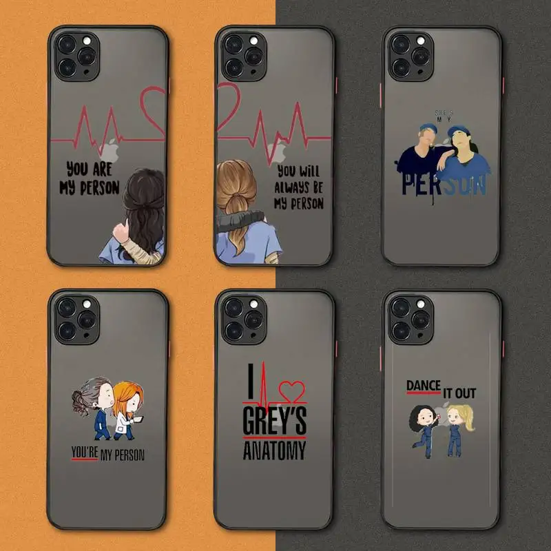 

Greys Anatomy Phone Case black matte transparent For iPhone 7 8 x xs xr 11 12 pro plus mini max Clear Funda