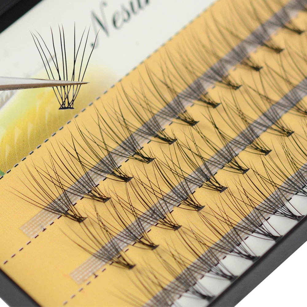 60 шт./кор. натуральные накладные для наращивания ресниц 10D норковые пучковые