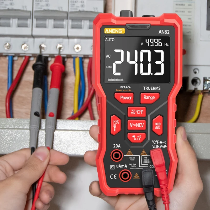

AN82 9999 Counts True-RMS Multimeter AC/DC Voltage Current Capacitor NCV Ohm