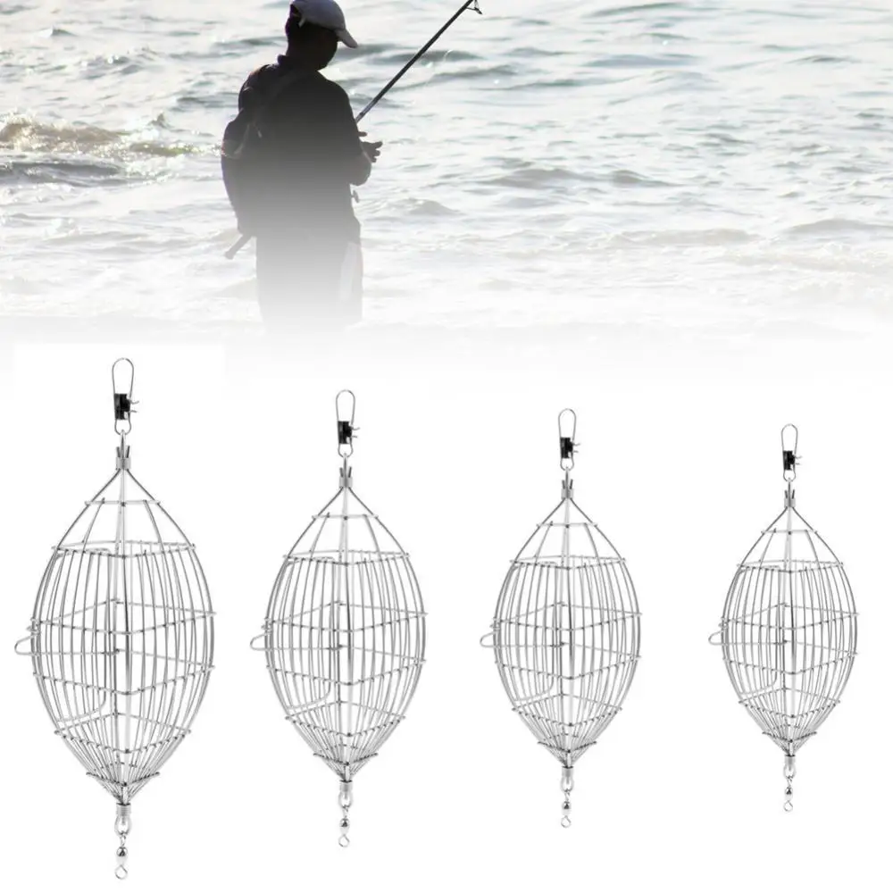 

70% Discounts Hot! Stainless Steel Wire Bait Thrower Trap Cage Carp Fishing Feeder Tackle Tool