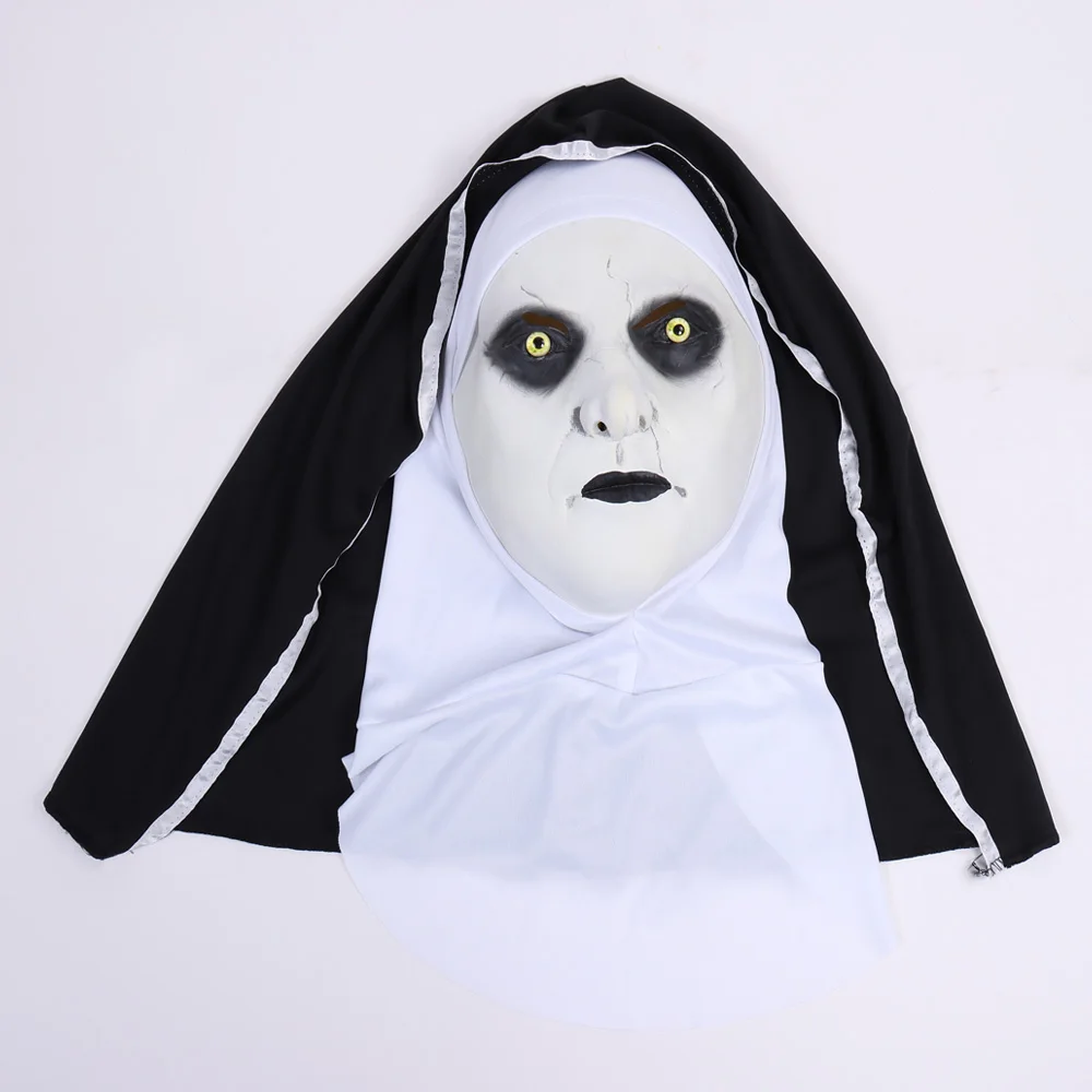 Латексная Маска для косплея страшные маски лица с шарфом Хэллоуина карнавальный