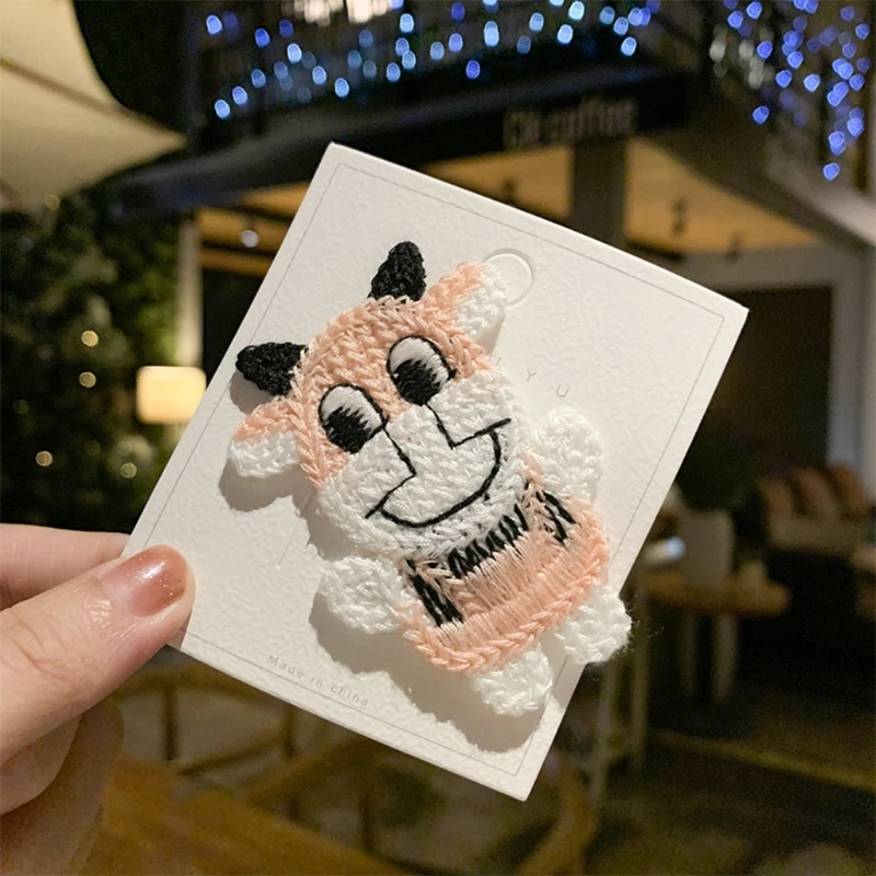 

New Year Chinese Style Barrettes Baby Girls Bows Tassel Cow Cartoon Hair Clips F42F