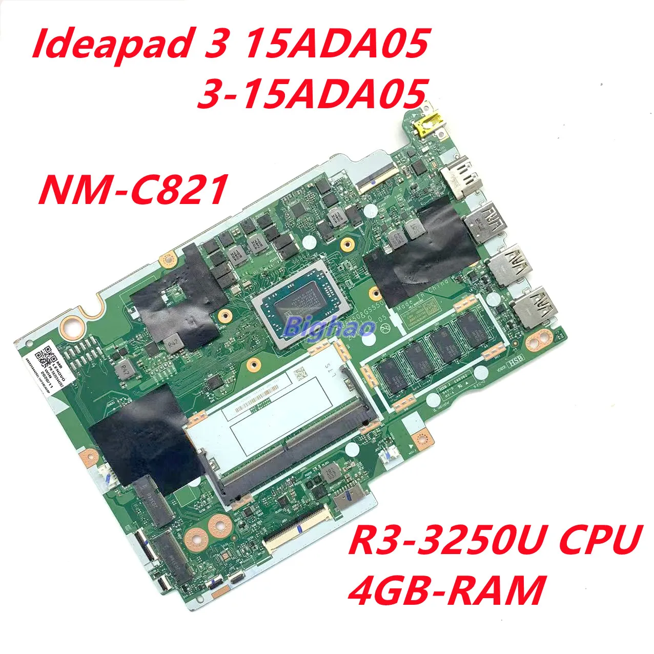 

Материнская плата для ноутбука Lenovo Ideapad 3 15ADA05 3-15ADA05, системная плата для ноутбука 81W0, системная плата с экосистемой Ryzen 3, процессор 4G-RAM