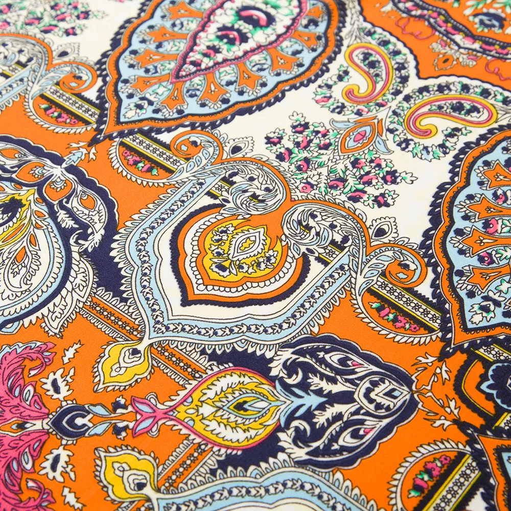 100% Шелковый женский шарф Индеец перья шейный платок с принтом квадратные шарфы