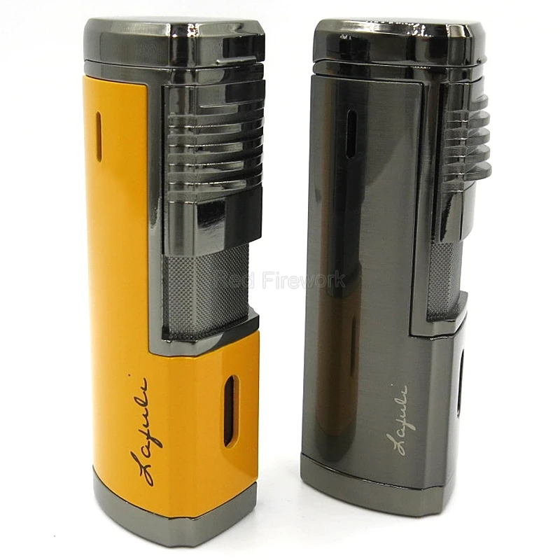 COHIBA креативный металлический сигаретный сигары 4 фонарь Jet красное пламя многоразовая ветрозащитная сигарная Зажигалка W/Встроенный сигары удар Cohiba