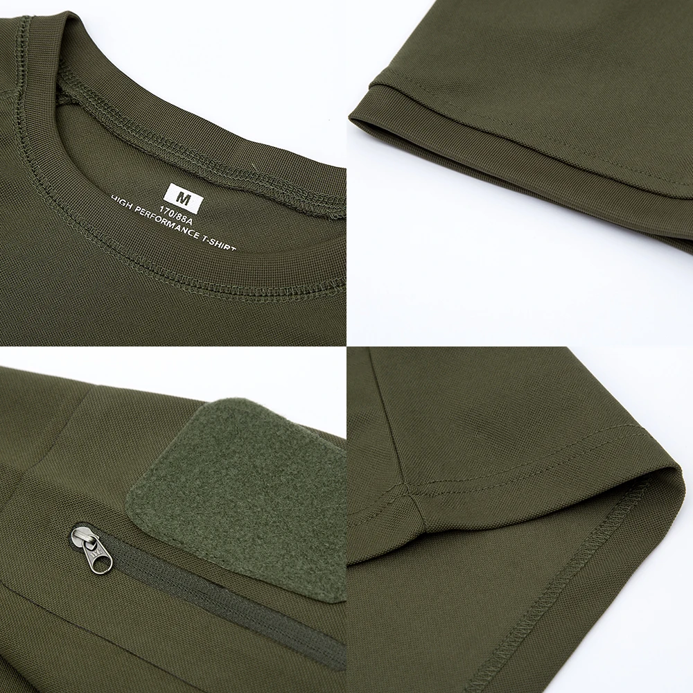 Камуфляжная тактическая быстросохнущая Мужская футболка из полиэстера с