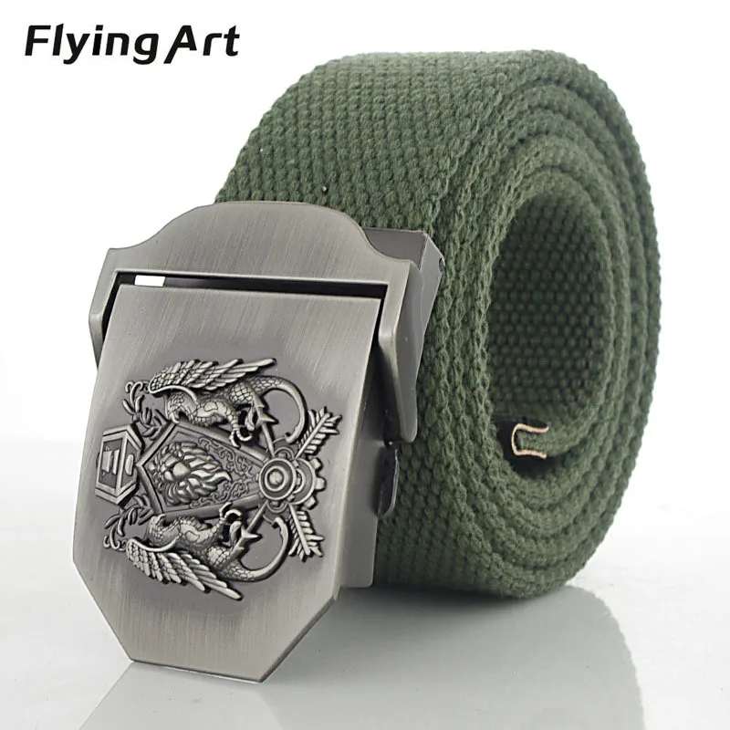 

Flying Art Unisex Personality automatic belt buckle canvas tac High Quality Military Belts For Mens & Women Luxury Patriot Jeans