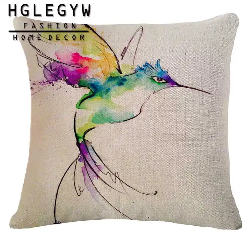 Красочные граффити Колибри наволочка из хлопка и льна с принтом наволочки для