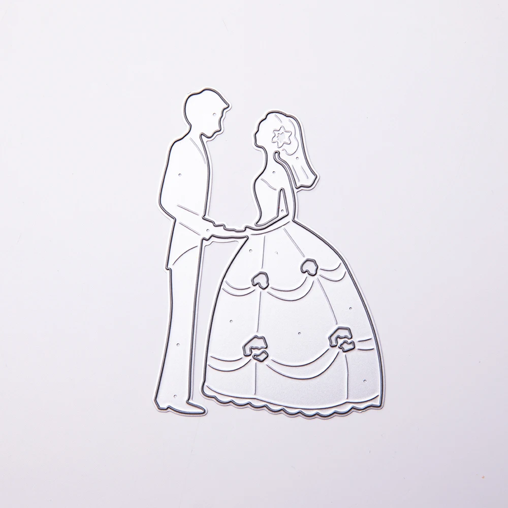 Свадебный Жених ручной работы металлический прорезной трафарет для окраски