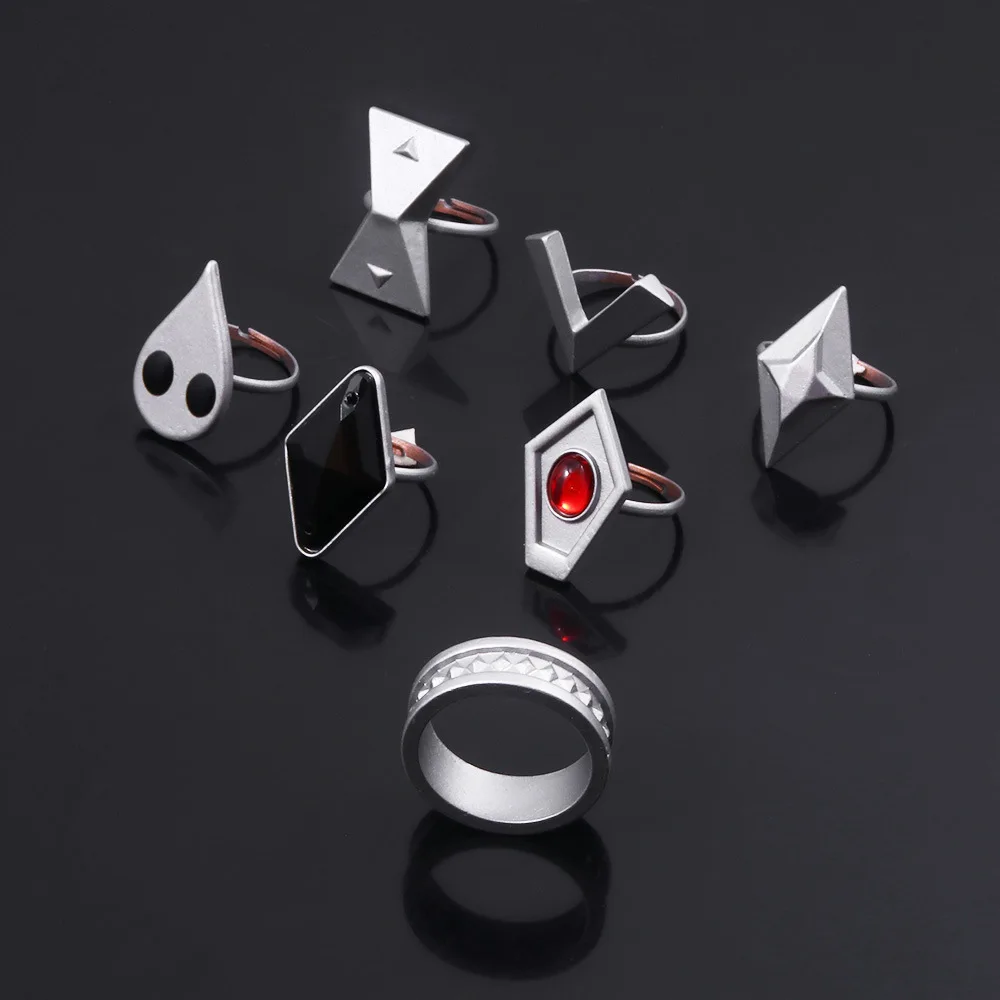 

Coconal 7Pcs Unisex Game Genshin Impact Hu Tao Ring Cosplay Accessories Rings Set Props Project Characters Anime Metal Ring Gift